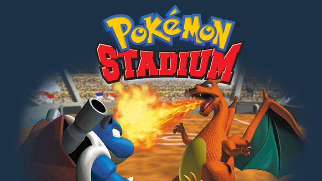 Pokémon Stadium Nintendo 64 copertina classica Blastoise vs Charizard confronto animazioni.